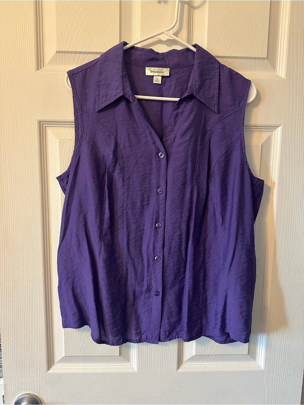 Dressbarn Sleeveless Purple Button-Front Blouse